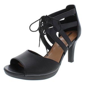 Clarks Adriel Elaina Leather Lace-Up Evening Heels